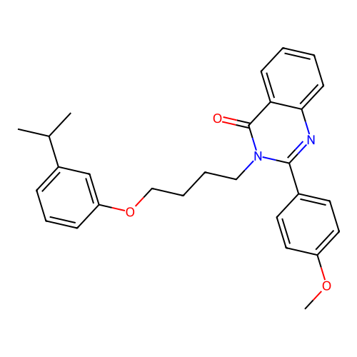 2-(4-methoxyphenyl)-3-{4-[3-(propan-2-yl)phenoxy]butyl}quinazolin-4(3H)-one structure
