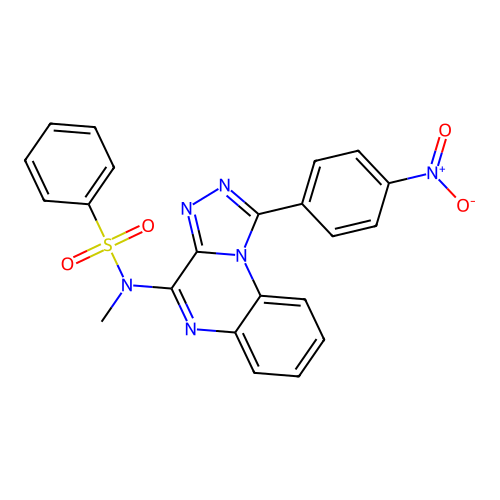 N-methyl-N-(1-(4-nitrophenyl)-[1,2,4]triazolo[4,3-a]quinoxalin-4-yl)benzenesulfonamide structure