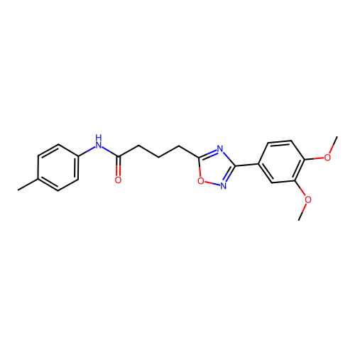4-[3-(3,4-dimethoxyphenyl)-1,2,4-oxadiazol-5-yl]-N-(4-methylphenyl)butanamide structure