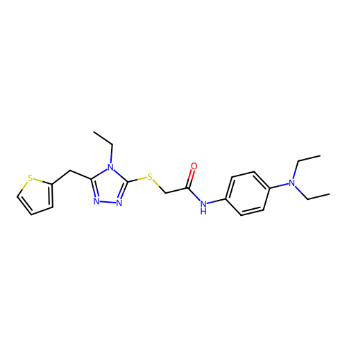 N-[4-(diethylamino)phenyl]-2-{[4-ethyl-5-(thiophen-2-ylmethyl)-4H-1,2,4-triazol-3-yl]sulfanyl}acetamide structure