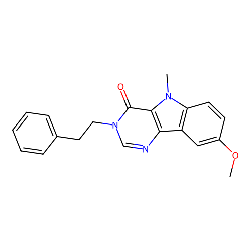 8-Methoxy-5-methyl-3-phenethyl-3,5-dihydro-pyrimido[5,4-b]indol-4-one structure