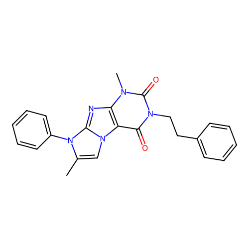 4,7-dimethyl-2-phenethyl-6-phenylpurino[7,8-a]imidazole-1,3-dione structure