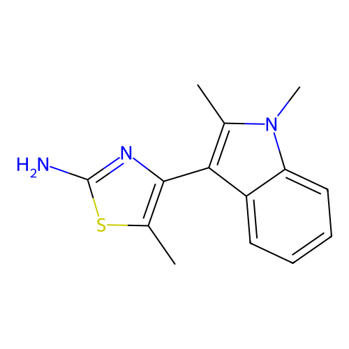 4-(1,2-Dimethylindol-3-yl)-5-methyl-1,3-thiazol-2-amine structure