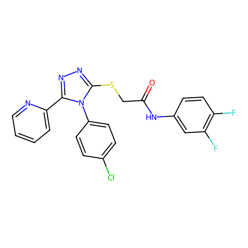 2-[[4-(4-chlorophenyl)-5-pyridin-2-yl-1,2,4-triazol-3-yl]sulfanyl]-N-(3,4-difluorophenyl)acetamide structure
