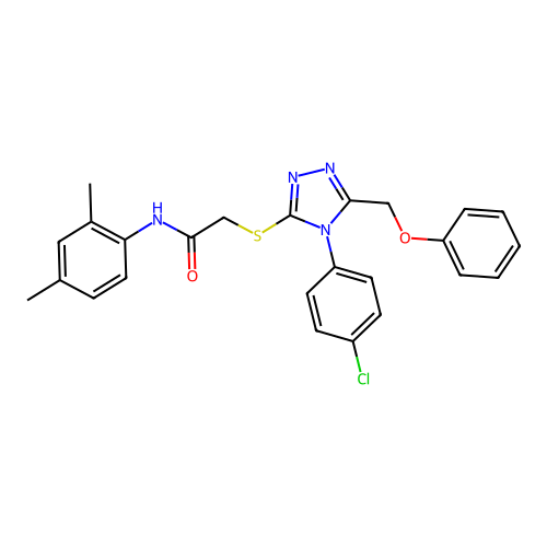 2-{[4-(4-chlorophenyl)-5-(phenoxymethyl)-4H-1,2,4-triazol-3-yl]sulfanyl}-N-(2,4-dimethylphenyl)acetamide structure