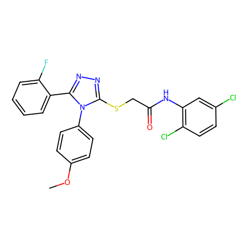 N-(2,5-dichlorophenyl)-2-{[5-(2-fluorophenyl)-4-(4-methoxyphenyl)-4H-1,2,4-triazol-3-yl]sulfanyl}acetamide structure