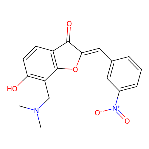 (Z)-7-((dimethylamino)methyl)-6-hydroxy-2-(3-nitrobenzylidene)benzofuran-3(2H)-one structure