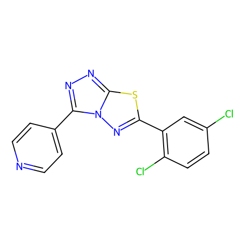6-(2,5-Dichlorophenyl)-3-(pyridin-4-yl)[1,2,4]triazolo[3,4-b][1,3,4]thiadiazole structure