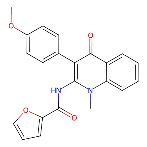 N-[3-(4-methoxyphenyl)-1-methyl-4-oxoquinolin-2-yl]furan-2-carboxamide structure