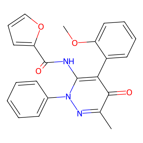 N-[4-(2-methoxyphenyl)-6-methyl-5-oxo-2-phenylpyridazin-3-yl]furan-2-carboxamide structure