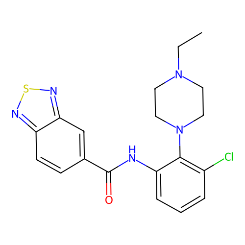 N-[3-chloro-2-(4-ethylpiperazin-1-yl)phenyl]-2,1,3-benzothiadiazole-5-carboxamide structure