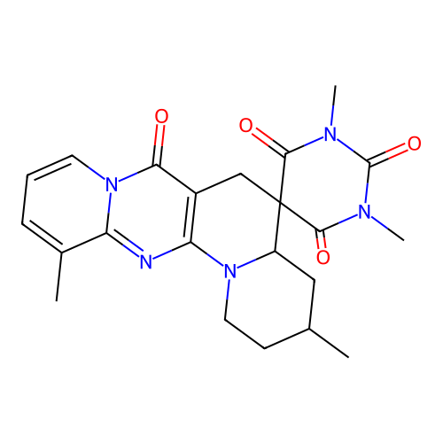 1',3,3',12-tetramethyl-2,3,4,4a-tetrahydro-1H,1'H-spiro[pyrido[1',2':1,2]pyrimido[5,4-c]quinolizine-5,5'-pyrimidine]-2',4',6',7(3'H,6H)-tetraone structure