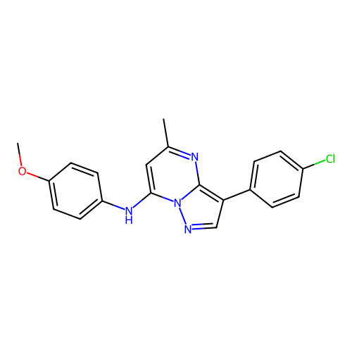 3-(4-chlorophenyl)-N-(4-methoxyphenyl)-5-methylpyrazolo[1,5-a]pyrimidin-7-amine structure