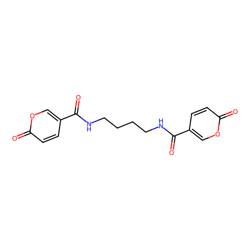 N,N'-butane-1,4-diylbis(2-oxo-2H-pyran-5-carboxamide) structure