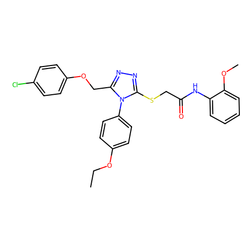 2-((5-((4-chlorophenoxy)methyl)-4-(4-ethoxyphenyl)-4H-1,2,4-triazol-3-yl)thio)-N-(2-methoxyphenyl)acetamide structure