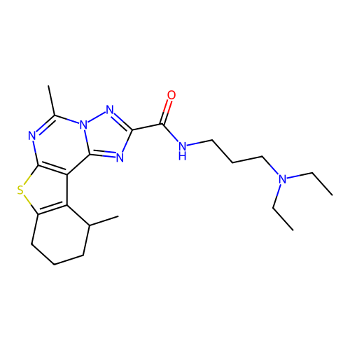 N-(3-(diethylamino)propyl)-5,11-dimethyl-8,9,10,11-tetrahydrobenzo[4,5]thieno[3,2-e][1,2,4]triazolo[1,5-c]pyrimidine-2-carboxamide structure