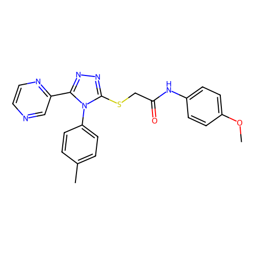 N-(4-methoxyphenyl)-2-[[4-(4-methylphenyl)-5-pyrazin-2-yl-1,2,4-triazol-3-yl]sulfanyl]acetamide structure