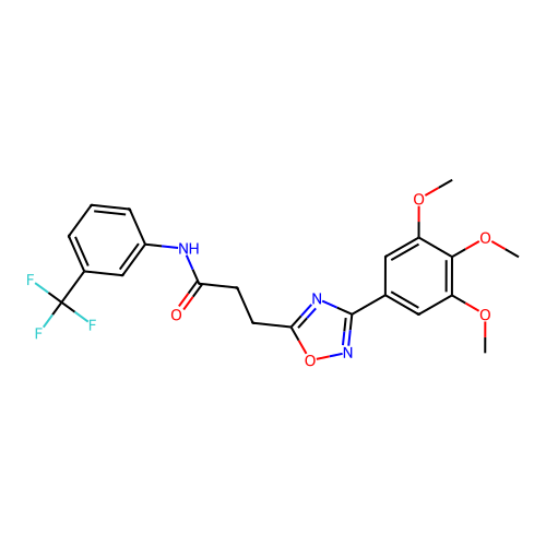 N-[3-(trifluoromethyl)phenyl]-3-[3-(3,4,5-trimethoxyphenyl)-1,2,4-oxadiazol-5-yl]propanamide structure