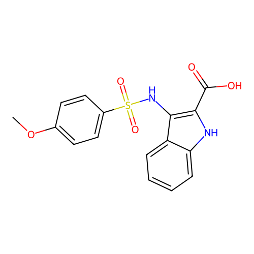 3-{[(4-methoxyphenyl)sulfonyl]amino}-1H-indole-2-carboxylic acid structure