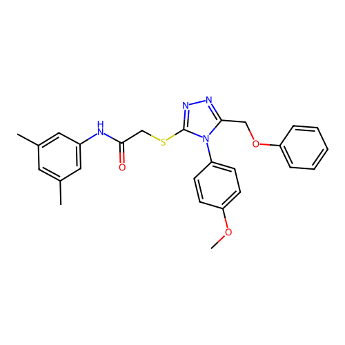 N-(3,5-dimethylphenyl)-2-{[4-(4-methoxyphenyl)-5-(phenoxymethyl)-4H-1,2,4-triazol-3-yl]sulfanyl}acetamide structure