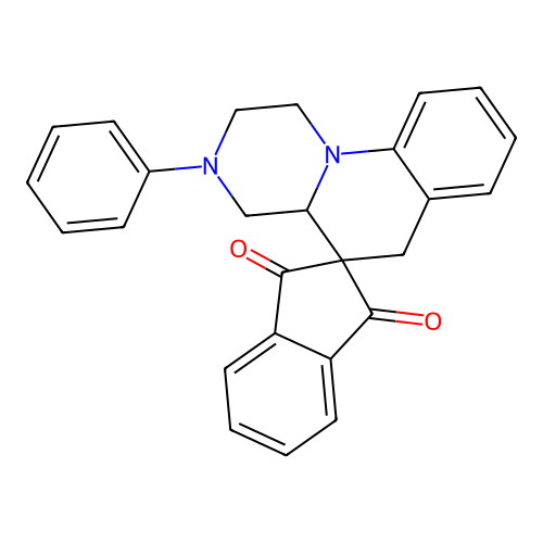 3-phenylspiro[2,4,4a,6-tetrahydro-1H-pyrazino[1,2-a]quinoline-5,2'-indene]-1',3'-dione structure
