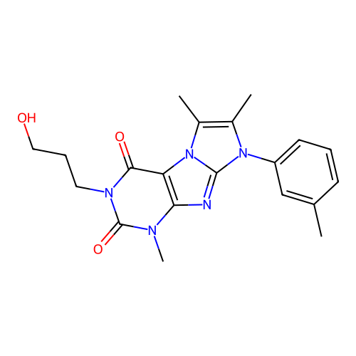3-(3-hydroxypropyl)-1,6,7-trimethyl-8-(m-tolyl)-1H-imidazo[2,1-f]purine-2,4(3H,8H)-dione structure