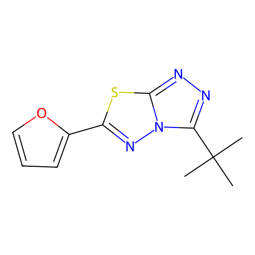 3-Tert-butyl-6-(furan-2-yl)-[1,2,4]triazolo[3,4-b][1,3,4]thiadiazole structure