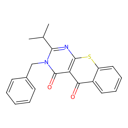 3-benzyl-2-isopropyl-3H-thiochromeno[2,3-d]pyrimidine-4,5-dione structure
