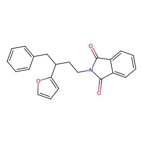 2-[3-(furan-2-yl)-4-phenylbutyl]-1H-isoindole-1,3(2H)-dione structure
