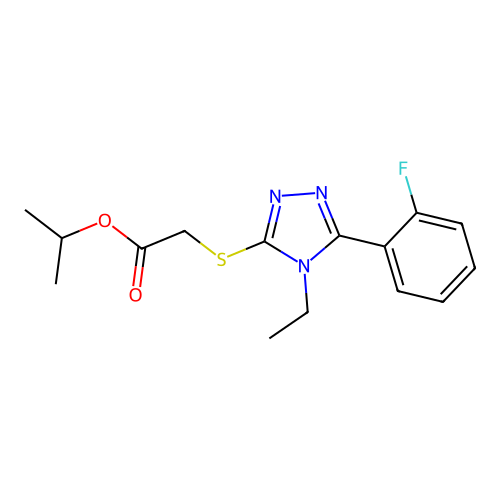 Methylethyl 2-[4-ethyl-5-(2-fluorophenyl)-1,2,4-triazol-3-ylthio]acetate structure