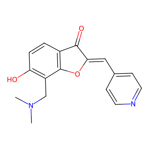 (Z)-7-((dimethylamino)methyl)-6-hydroxy-2-(pyridin-4-ylmethylene)benzofuran-3(2H)-one structure