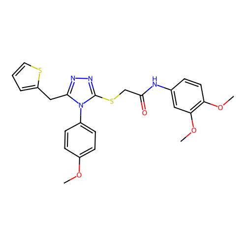 N-(3,4-dimethoxyphenyl)-2-{[4-(4-methoxyphenyl)-5-(thiophen-2-ylmethyl)-4H-1,2,4-triazol-3-yl]sulfanyl}acetamide structure