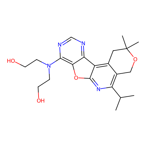 2,2'-((5-isopropyl-2,2-dimethyl-2,4-dihydro-1H-pyrano[4'',3'':4',5']pyrido[3',2':4,5]furo[3,2-d]pyrimidin-8-yl)azanediyl)diethanol structure