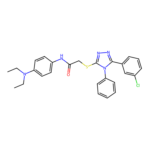 2-{[5-(3-chlorophenyl)-4-phenyl-4H-1,2,4-triazol-3-yl]sulfanyl}-N-[4-(diethylamino)phenyl]acetamide structure