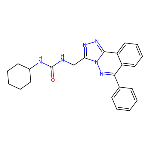 1-Cyclohexyl-3-[(6-phenyl[1,2,4]triazolo[3,4-a]phthalazin-3-yl)methyl]urea structure
