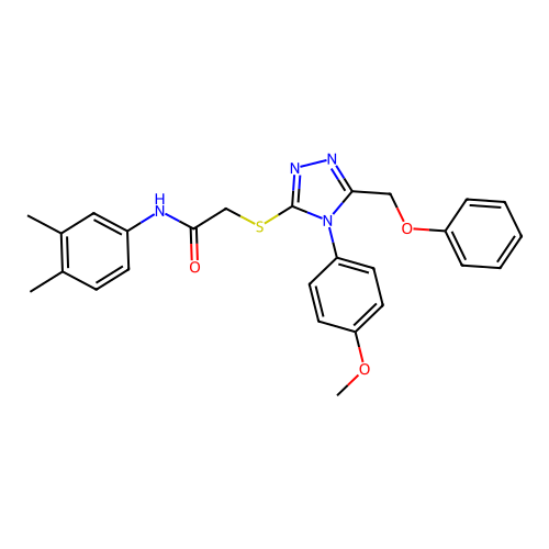 N-(3,4-dimethylphenyl)-2-{[4-(4-methoxyphenyl)-5-(phenoxymethyl)-4H-1,2,4-triazol-3-yl]sulfanyl}acetamide structure