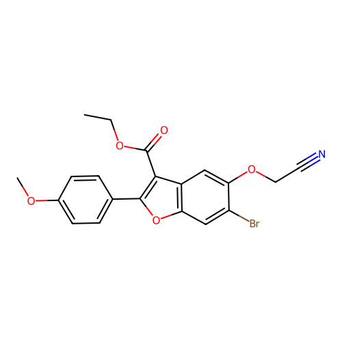 Ethyl 6-bromo-5-(cyanomethoxy)-2-(4-methoxyphenyl)-1-benzofuran-3-carboxylate structure