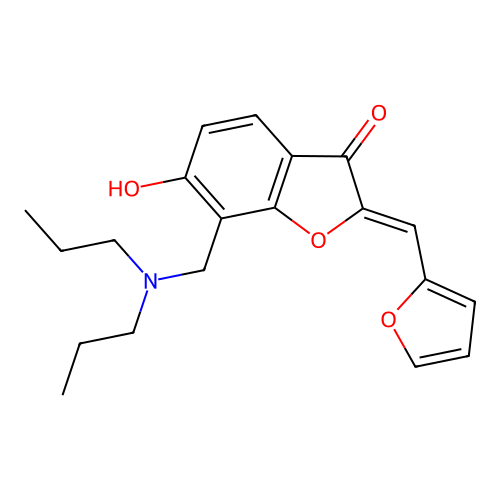 (Z)-7-((dipropylamino)methyl)-2-(furan-2-ylmethylene)-6-hydroxybenzofuran-3(2H)-one structure
