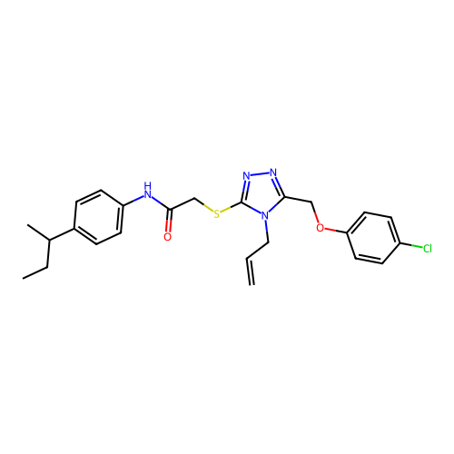 2-((4-allyl-5-((4-chlorophenoxy)methyl)-4H-1,2,4-triazol-3-yl)thio)-N-(4-(sec-butyl)phenyl)acetamide structure