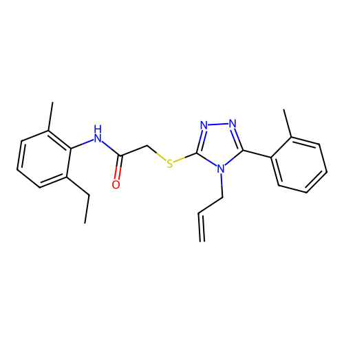 N-(2-ethyl-6-methylphenyl)-2-{[5-(2-methylphenyl)-4-(prop-2-en-1-yl)-4H-1,2,4-triazol-3-yl]sulfanyl}acetamide structure