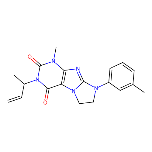 2-but-3-en-2-yl-4-methyl-6-(3-methylphenyl)-7,8-dihydropurino[7,8-a]imidazole-1,3-dione structure