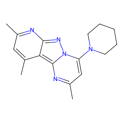 2,8,10-Trimethyl-4-(piperidin-1-yl)pyrido[2',3':3,4]pyrazolo[1,5-a]pyrimidine structure