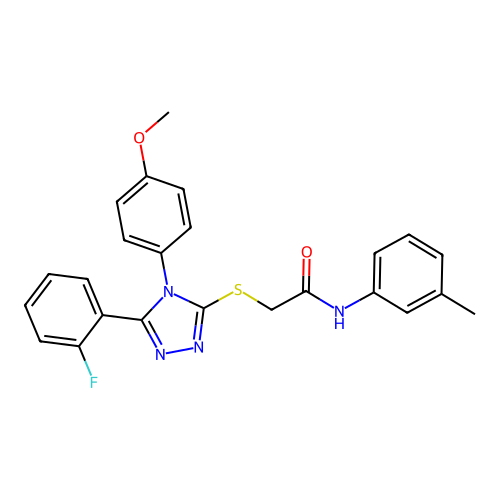 2-{[5-(2-fluorophenyl)-4-(4-methoxyphenyl)-4H-1,2,4-triazol-3-yl]sulfanyl}-N-(3-methylphenyl)acetamide structure