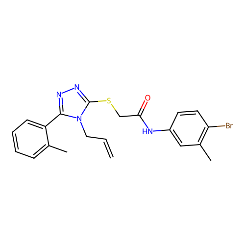 N-(4-bromo-3-methylphenyl)-2-{[5-(2-methylphenyl)-4-(prop-2-en-1-yl)-4H-1,2,4-triazol-3-yl]sulfanyl}acetamide structure