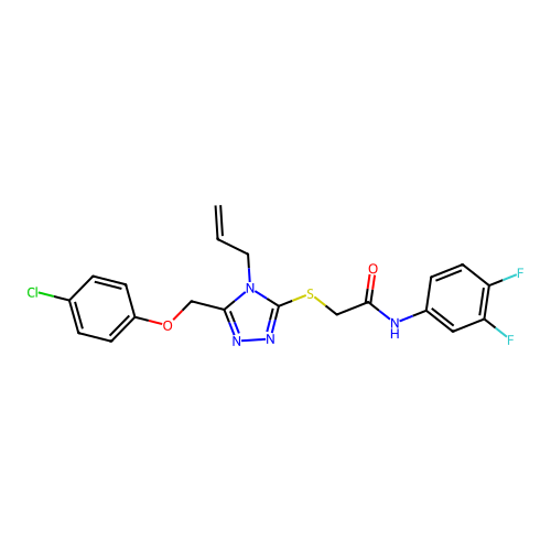 2-((4-allyl-5-((4-chlorophenoxy)methyl)-4H-1,2,4-triazol-3-yl)thio)-N-(3,4-difluorophenyl)acetamide structure