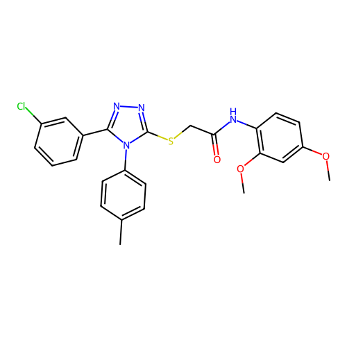 2-{[5-(3-chlorophenyl)-4-(4-methylphenyl)-4H-1,2,4-triazol-3-yl]sulfanyl}-N-(2,4-dimethoxyphenyl)acetamide structure