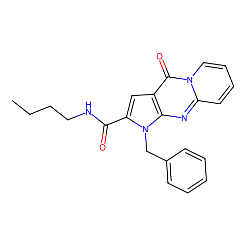 1-benzyl-N-butyl-4-oxo-1,4-dihydropyrido[1,2-a]pyrrolo[2,3-d]pyrimidine-2-carboxamide structure