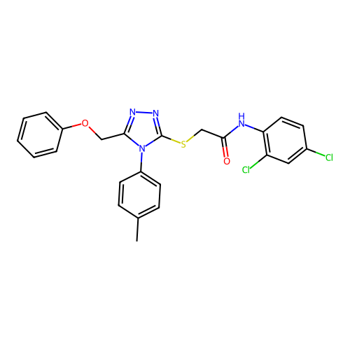 N-(2,4-dichlorophenyl)-2-{[4-(4-methylphenyl)-5-(phenoxymethyl)-4H-1,2,4-triazol-3-yl]sulfanyl}acetamide structure