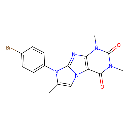6-(4-Bromophenyl)-2,4,7-trimethylpurino[7,8-a]imidazole-1,3-dione structure