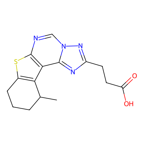 3-(11-methyl-8,9,10,11-tetrahydro[1]benzothieno[3,2-e][1,2,4]triazolo[1,5-c]pyrimidin-2-yl)propanoic acid structure